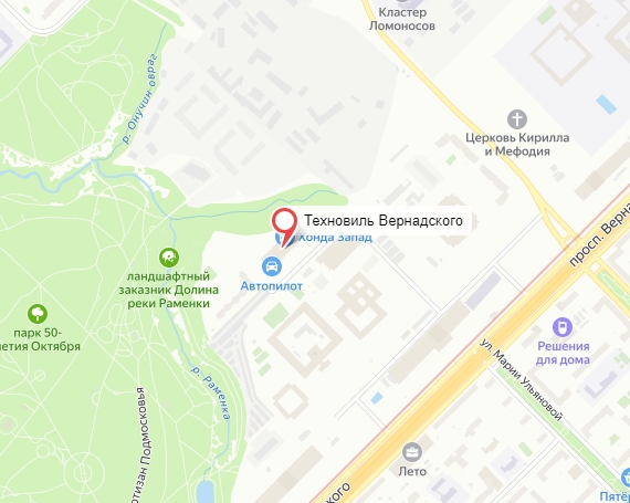 Карта проезда к сервису Техновиль Карта проезда к сервису Техновиль